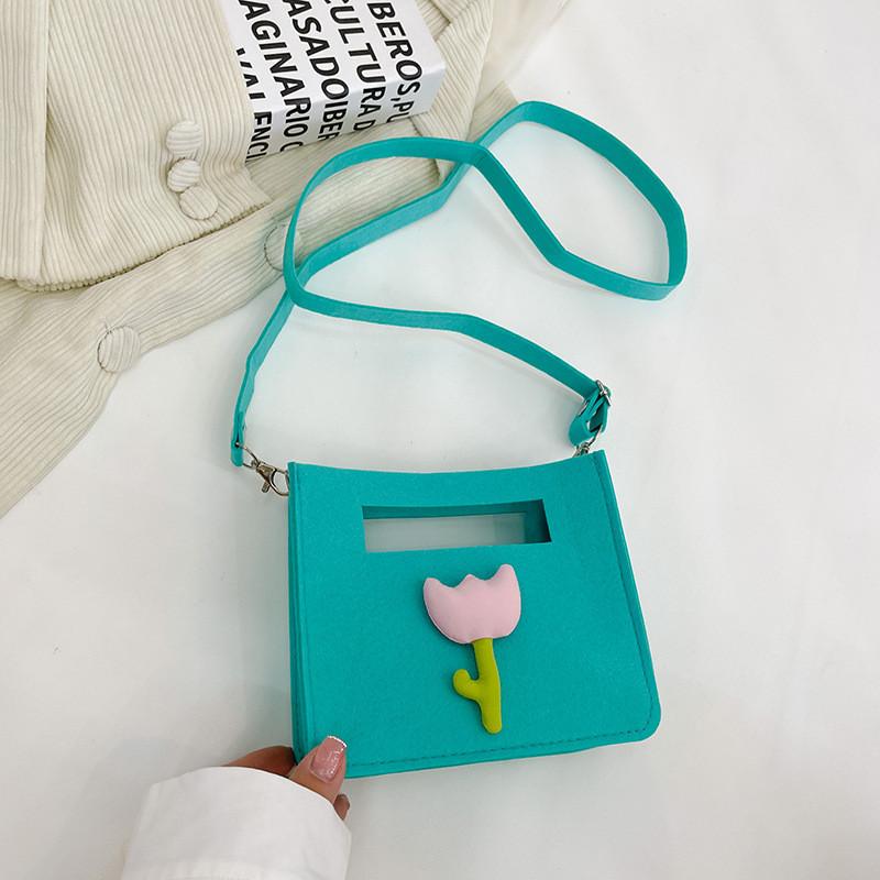 

Charming Korean Style Children s Handbag With Floral Design For Sweet Girls Outings синій