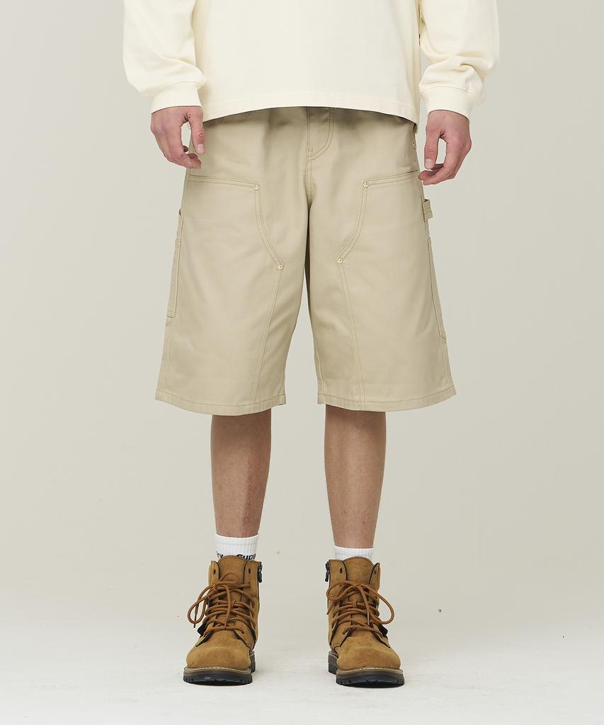 Syupeodeulai Cotton Carpenter Shorts Light Beige