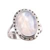Natural Rainbow Moonstone Gemstone 925 Solid Silver Jewelry Ring Size 7.5 L0c44