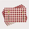1pc  Linen Christmas Farmhouse Checkered Placemats, Placemat for Dining Table Wedding