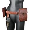 New women's Vintage Steampunk PU Leather Outdoor Mobile Phone Pouch Sports Medieval Retro Waist Bag Messenger Casual Fanny Pack
