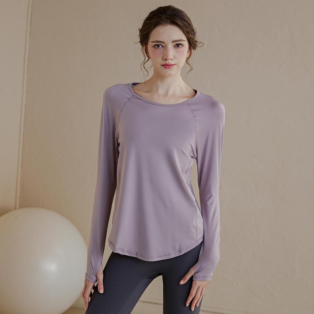 Women's Quick-Drying Long-Sleeve Sports Top for Spring Running and Yoga