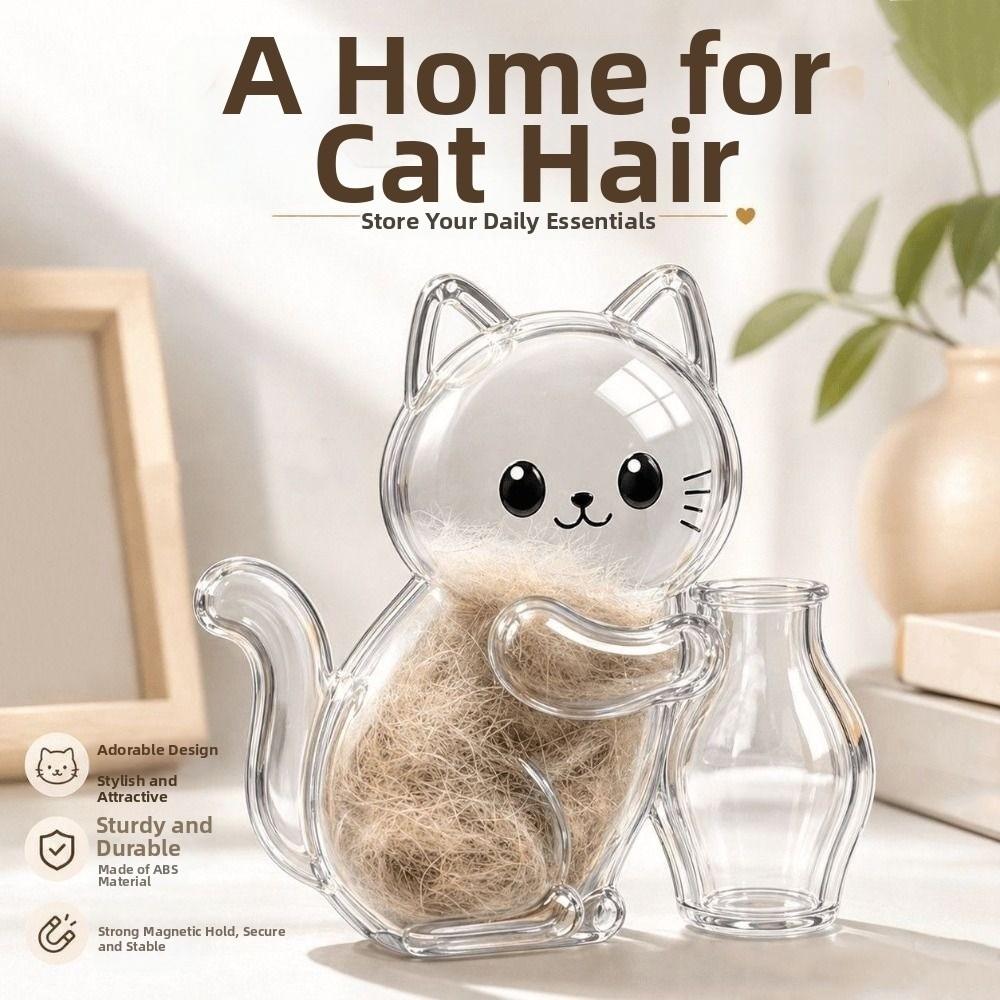 Creative Pet Hair Keepsake Box Transparent Cat Hair Storage Box  for Dog Cat Hair