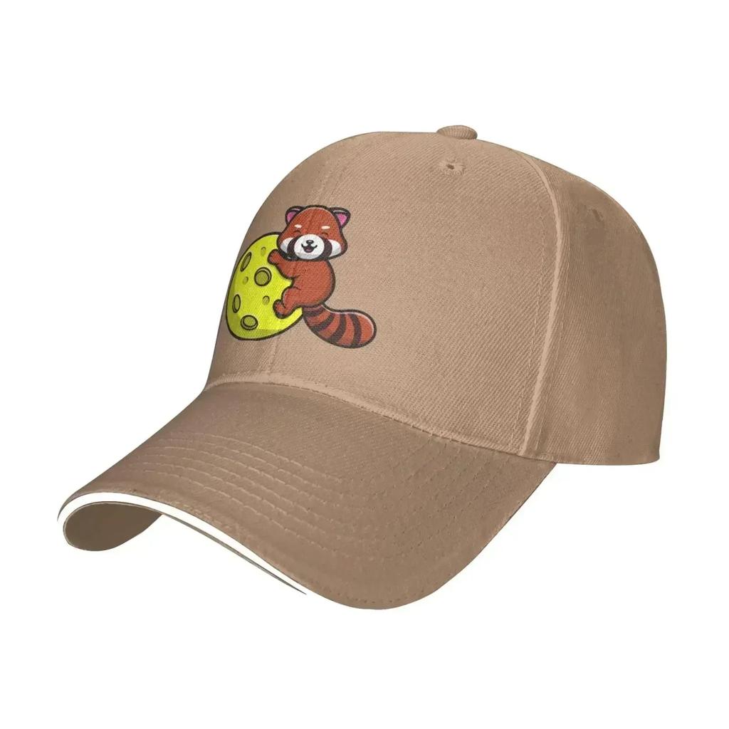 Cute Red Panda on The Moon Baseball Caps Printing Sandwich Brim Hats Fashion Spring Summer Solid Sunhat Daily Outdoor Travelling