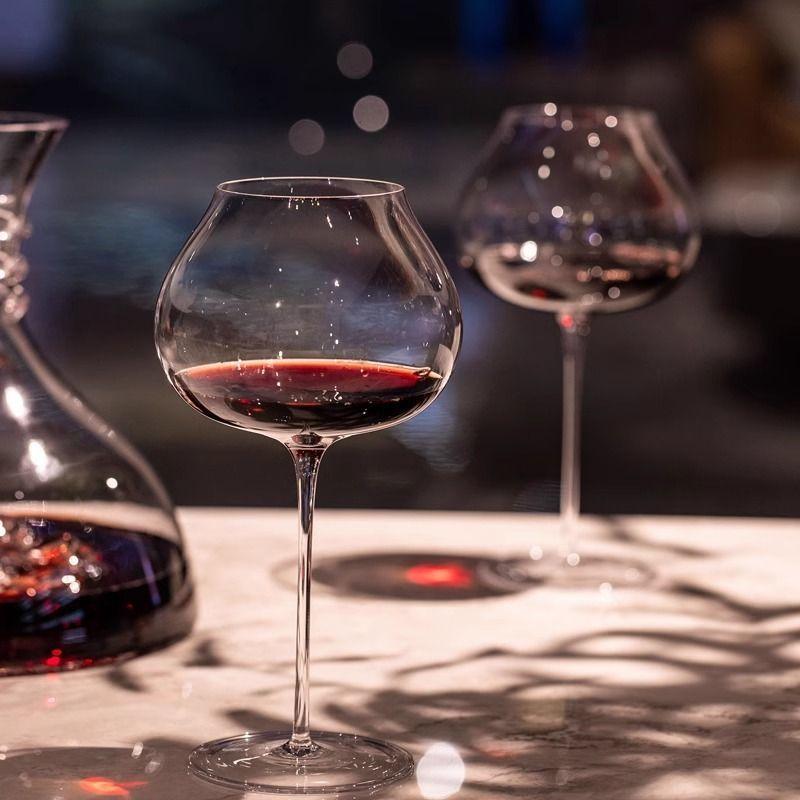1PC Ultra-thin and Slender Rod, Pure Handcrafted Aroma-sniffing Cups, Tasting Cups Set, Sommelier Red Wine Goblets