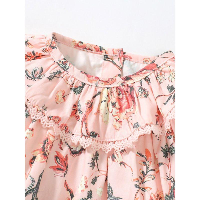 Autumn and Winter Girls' Floral Princess Dress 2023 New Kidsren's Long-Sleeved Dress Dress Little Girl's Fashionable Pure Cotton Dress