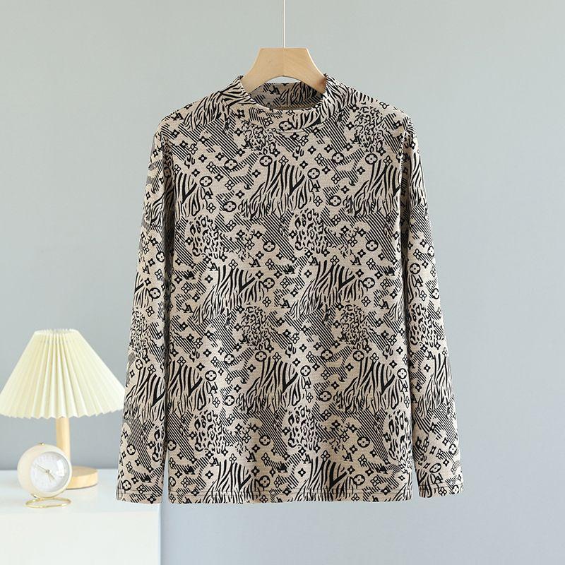 

Женский повседневный свитер с ретро-узором и воротником-стойкой, удобный топ на каждый день XL