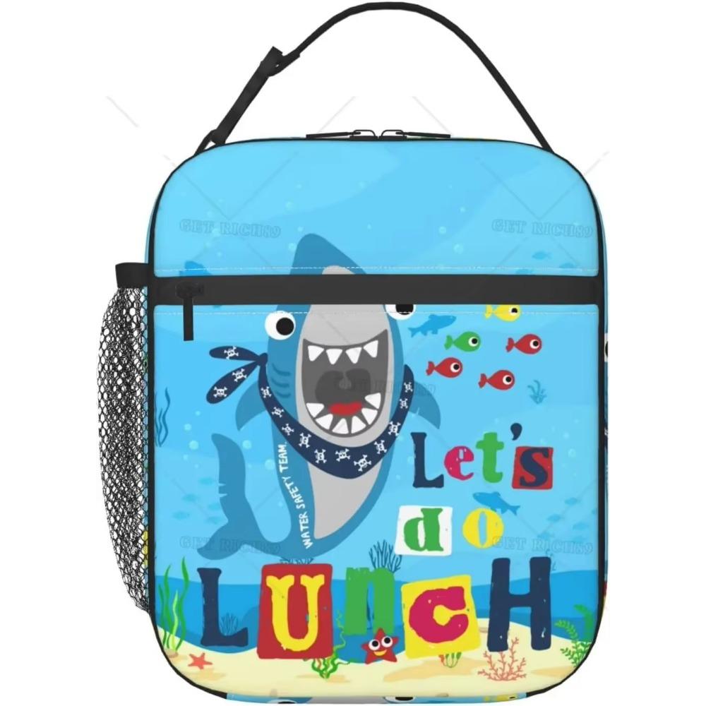 Marine Animals Cartoon Kids Insulated School Lunch Boxes For Boy Shark Octopus Lunch Container Portable Cooler Thermal Bento Box