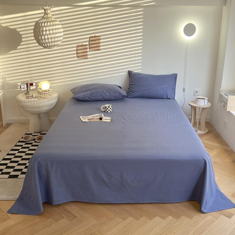 Ns Wind Solid Color Bed Sheet Single Piece Student Dormitory Simple Thickened Skin-friendly Double Bed All-inclusive