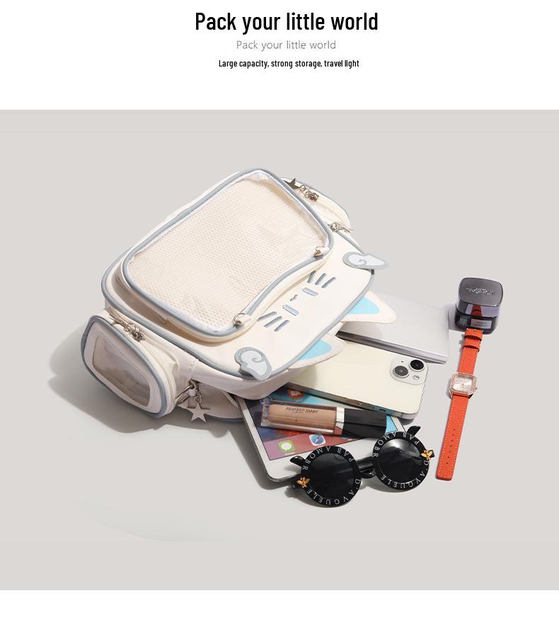 Y2K Trendy Millennium Hot Girl Multifunctional Backpack - Stylish Single or Double Shoulder Bag with Cool Badges