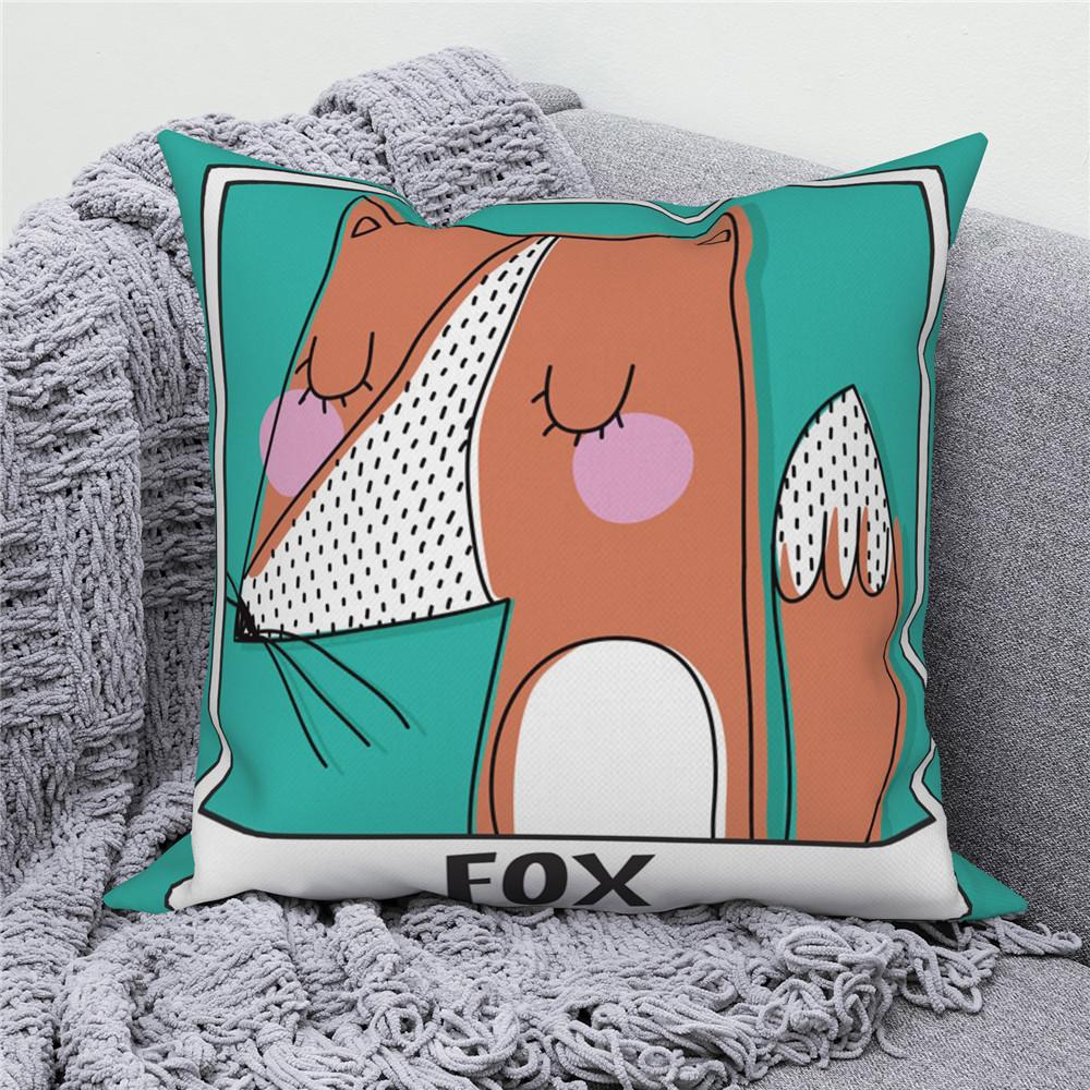 White Throw Pillow Cover Home Decor Sofa Decorative   Cartoon Animal Cushion