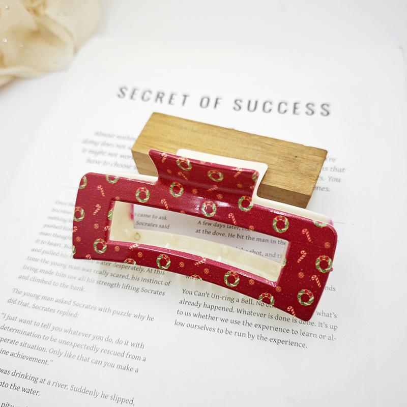 UV Printed Christmas Hair Clips - Stylish Updo Claw Clips for Women's Hair