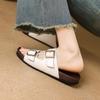 Fashion 2025 New Summer Women Sandals Genuine Leather Women Shoes Open Toe Slippers Beach Modern Slippers Flat With