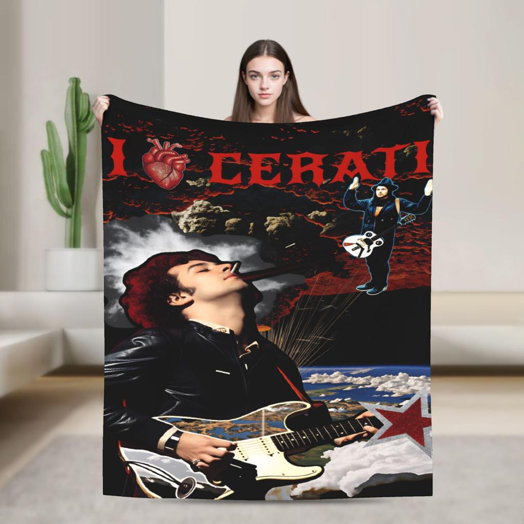 Gustavo Cerati Argentine Singer Blanket Warm Soft Print Plush Throw Blanket For Girls Boys Bedroom Flannel Bedspread Bed Cover