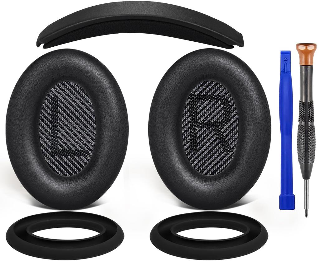 SOULWIT Ear Pads + Headband + Ear Pad Covers Replacement Kit for Bose QuietComfort 35 QC35, QC35 Ii Over-Ear Headsets - Headphone Replacement Pads, An