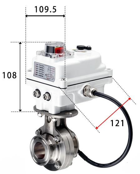 19-108mm Pipe 1.5" 2" -4" Tri Clamp 304 316L Stainless Steel Sanitary Butterfly Valve With Electric actuator For Home Brew