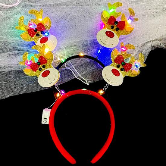 Vánoční svítící čelenka Elk Ozdoba vánočního stromku Party laskominy Narozeniny Festival Oslava Pokrývka hlavy Navidad Vlasový doplněk