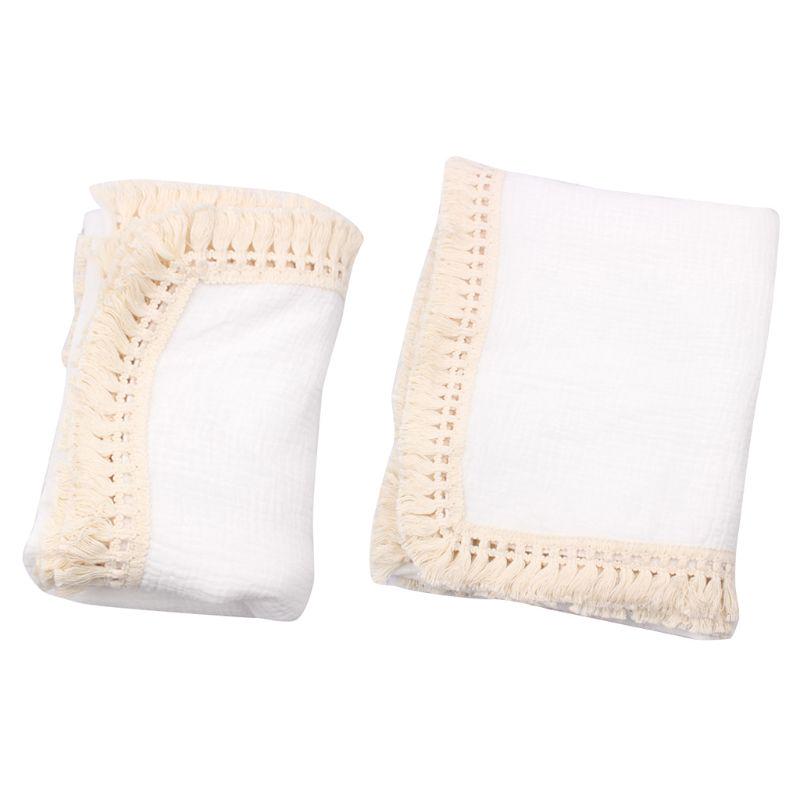 

Новорожденный Хлопок Кисточка Обертывания Младенческая коляска Банное полотенце Одеяло Baby Muslin Пеленание