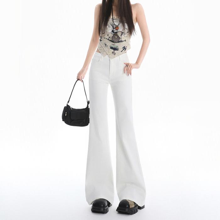 

M1 Spicy American Mid-Low Waist Wide Leg Bell Bottom Jeans for Women XL