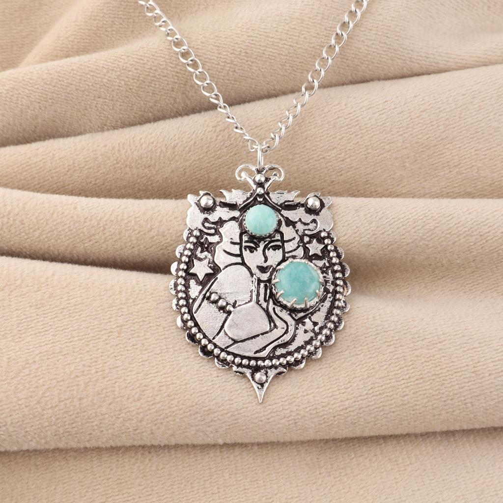 Natural Amazonite Gemstone Silver Pendant 1.9" 925 Sterling Silver Women Jewelry For Special Occasion CP-44-26