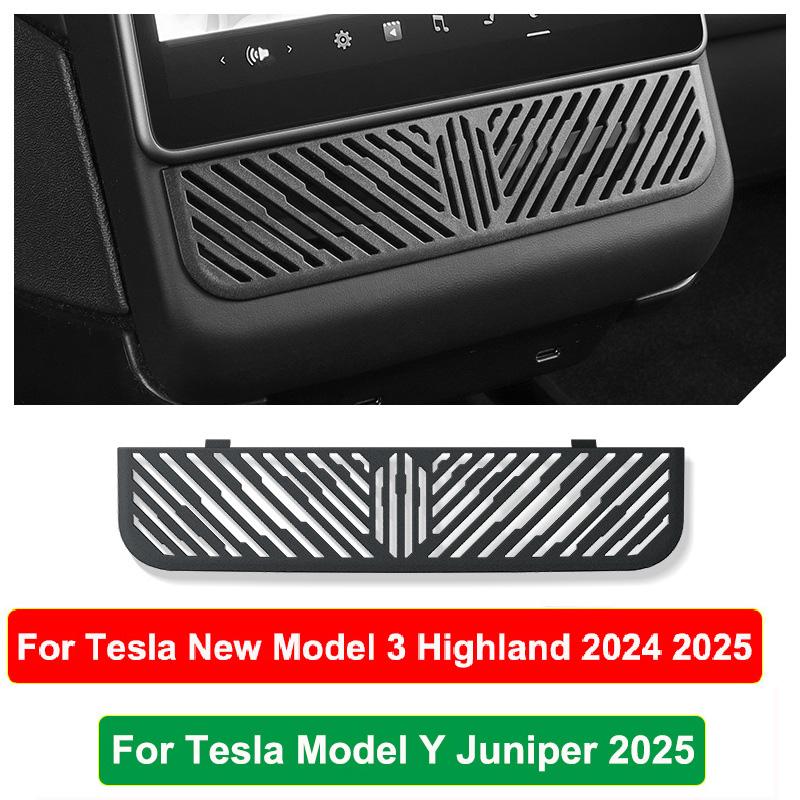 for Tesla Model 3+ Y Juniper Highland 2025 Center Console Armrest Cover TPE Rear Seat Anti-kick Pad Air Outlet Protector Cover
