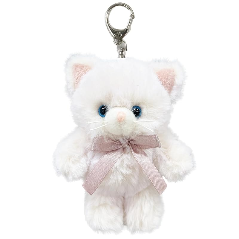 

[Stream] stream market stuffed keychain mascot key ring strap charm stuffed toy cat doll Smaller cute Fashionable small Fluffy white cat cat Goods