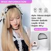 Gold Long Straight Wig Princess Bangs 26 Inch  Fiber Synthetic Heat-resistant Sweet And Natural Party or Selfie For Women Korean Fashion