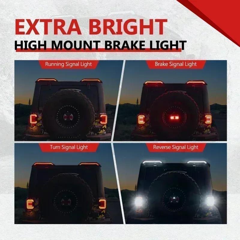 Car LED High Mount Brake Light Car Tail Lights Third Brake Lamp Signal Light For Jeep Wrangler JK 2007-2018/JL 2018-2023