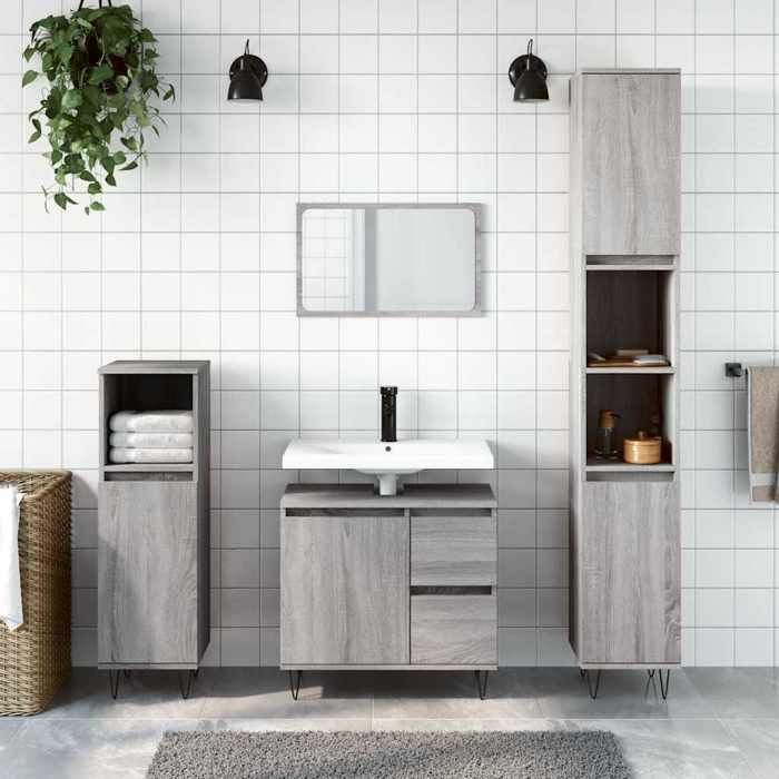 VidaXL Armoire de bain sonoma gris 65x33x60 cm bois d'ingénierie 831610
