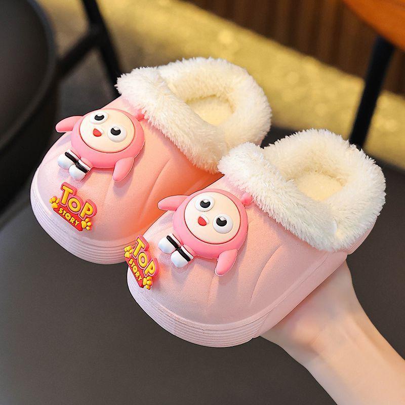 

Waterproof Children s Cotton Slippers Boys Girls Winter New Indoor Home Non-Slip Thick Sole Fleece-Lined Cotton Slippers Girls Shoes 36-37Inner Length21Suitab