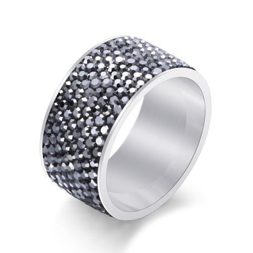 Wholesale 8 row Crystal Rings for Women Austria Crystal Ring Stainless Steel Bijoux For Women Wedding