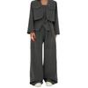 2025 Spring New Cross-border European and American Women's Suit Solid Color Wide-leg Pants Temperament Commuter Fashion Suit