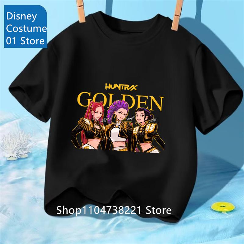 Saja Boys Tshirt Anime Kpop Demon Hunters Kids T-shirts Children's Clothing 2025 New Summer Casual Boys Girls Short Sleeve Tops