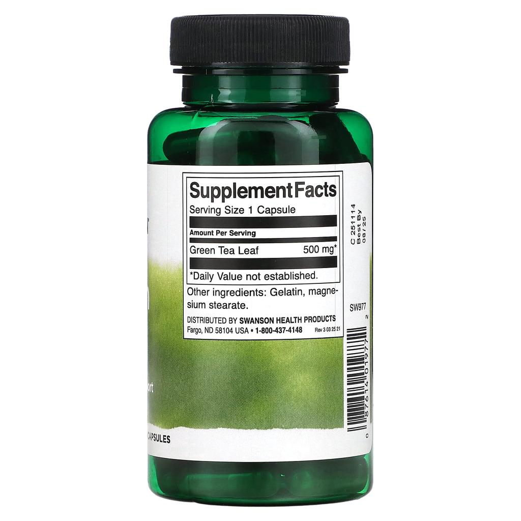 Green Tea, 500Mg, 100 Capsules