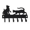 X Neko Design Wall Hanger with Two 6 Key Hooks A-ITEM Cats, Hooks, Wall-Mounted Storage, (Black)