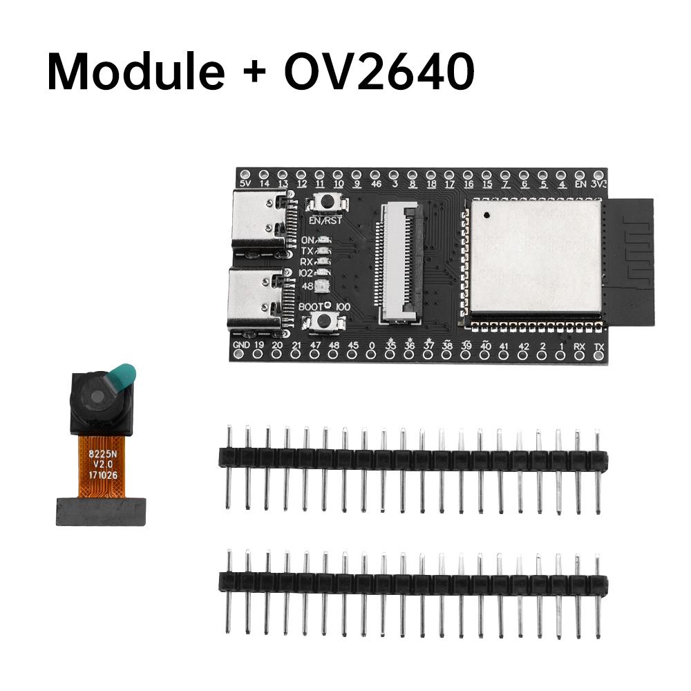 ESP32-S3 CAM Entwicklungsplatine 2,4G WLAN BT Modul OV2640/OV5640 Kameramodul onboard ESP32-S3 WROOM-1 N16R8 Modul Dual Type-C