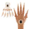 Ancient Queen Bracelet with Finger Nails Tip Claw Rings Belly Dance Hand Chain Jewelry Chain Finger Rings Bracelet Women