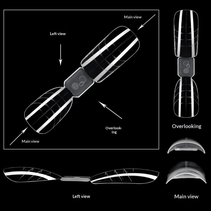 150Pcs French Dual Forms 2In1 Nail Molds With Scale Double-Ended Full Cover Nail Extension Building Gel Mold Nail Forms Nail Art