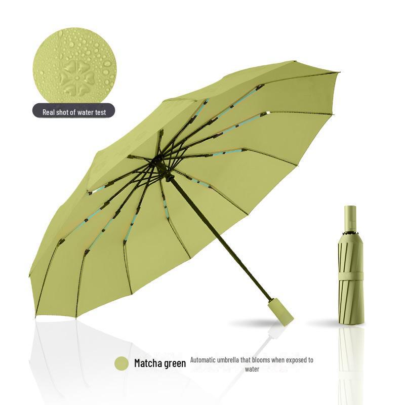 12-Rib Automatic Folding Umbrella: Dual-Purpose, Sun Protection & UV Protection for Sunny and Rainy Days