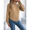 Fashion Twist Lantern Long Sleeve Irregular Pullover Sweater Women Autumn and Winter Casual Solid Color Knitted Tops Elegant Simple Loose Clothing