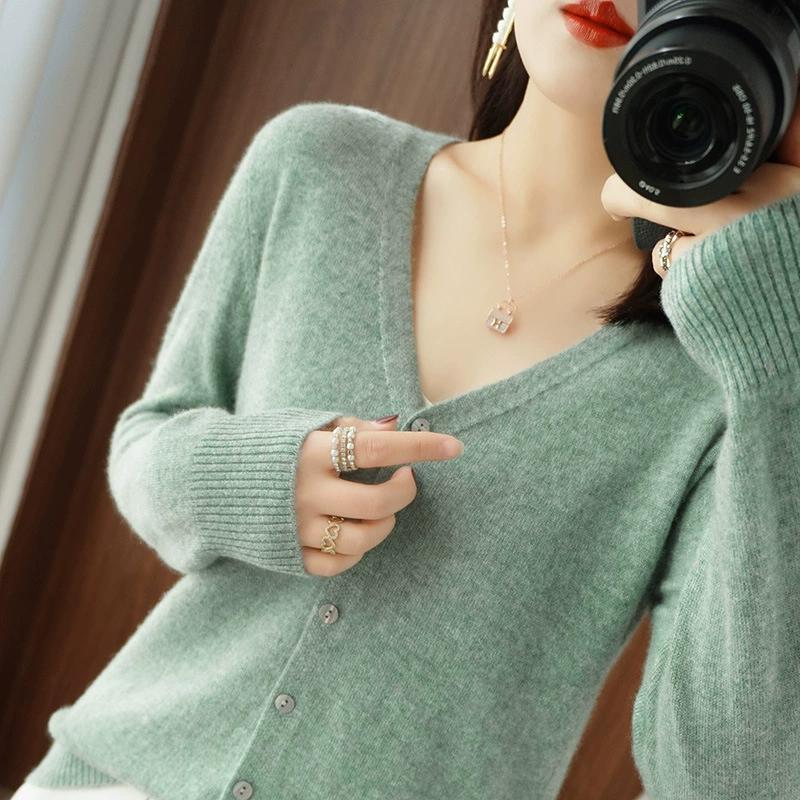 Spring Autumn Women Sweater Knitting Basic Fashion Tops Tees Cardigan Long Sleeve Korea Shirt Loose Casual Show Thin Coat