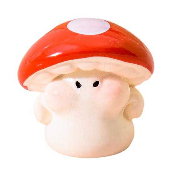 Mini Resin Mushroom Figurines Cute Miniature Mushroom Crafts Small Fairy Garden Ornaments for Lawn Bonsai Decoration Home DIY Micro Landscape