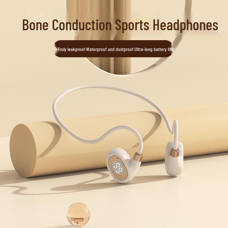 

Wireless Bone Conduction Bluetooth Open-Ear Headphones - Long Battery Life, Sport-Ready Design Top Matte Black