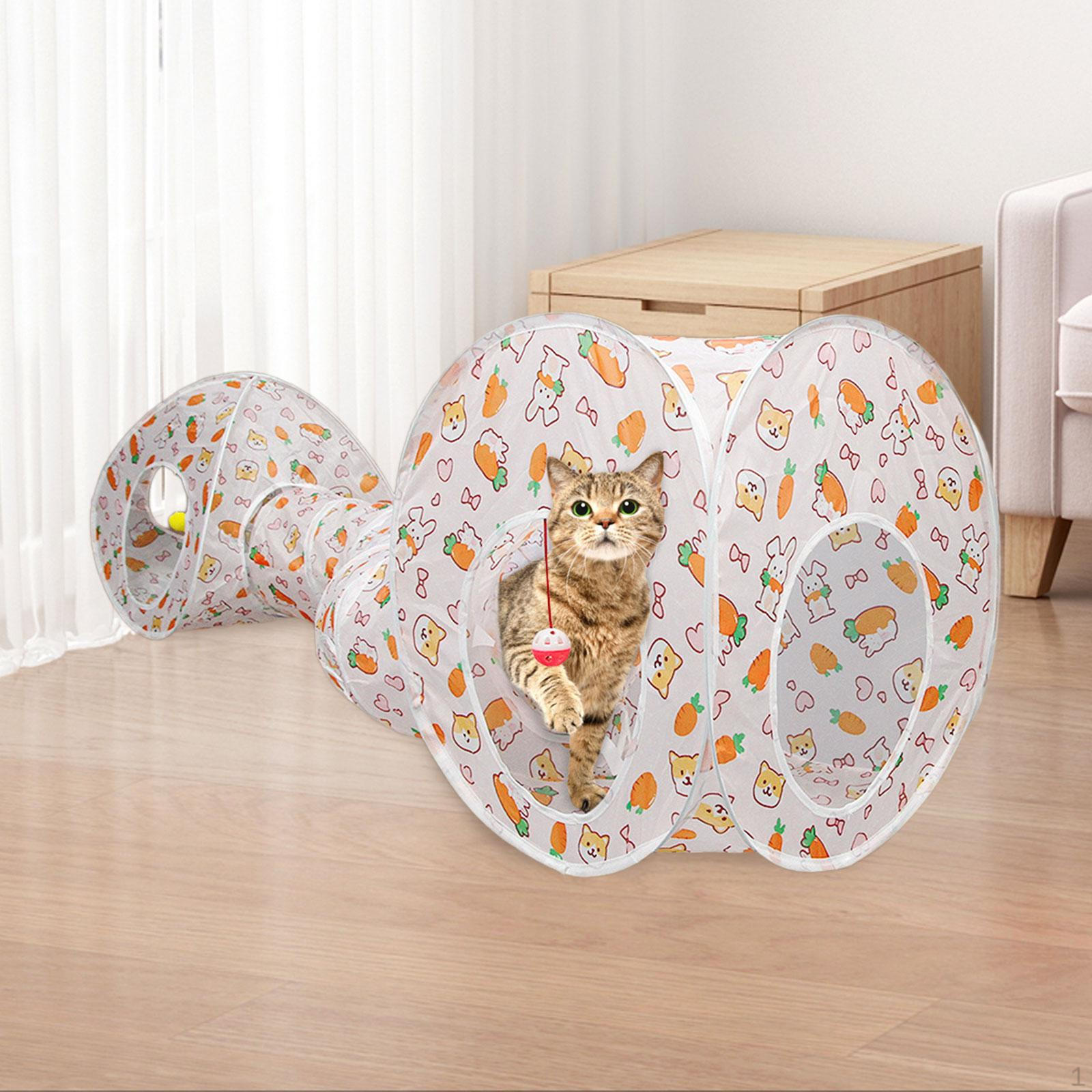

3Pcs Cat Tunnel Pet Play Folding Exercise Convenient Lightweight Playing Tent Interactive