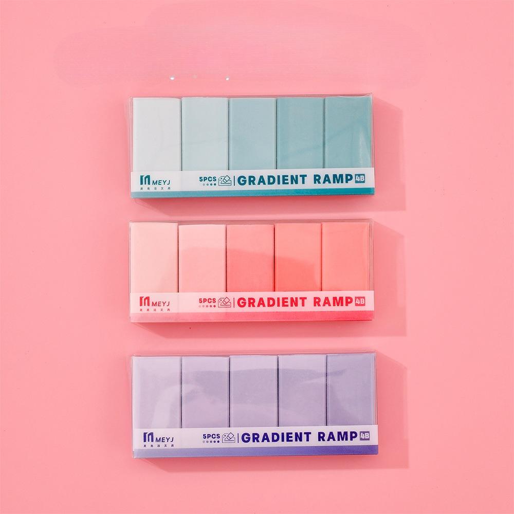 Gradient Color Eraser Set for Students, High Appearance Level, Clean Erasing, Less Dust, Pencil Eraser, 4B Eraser. stationery