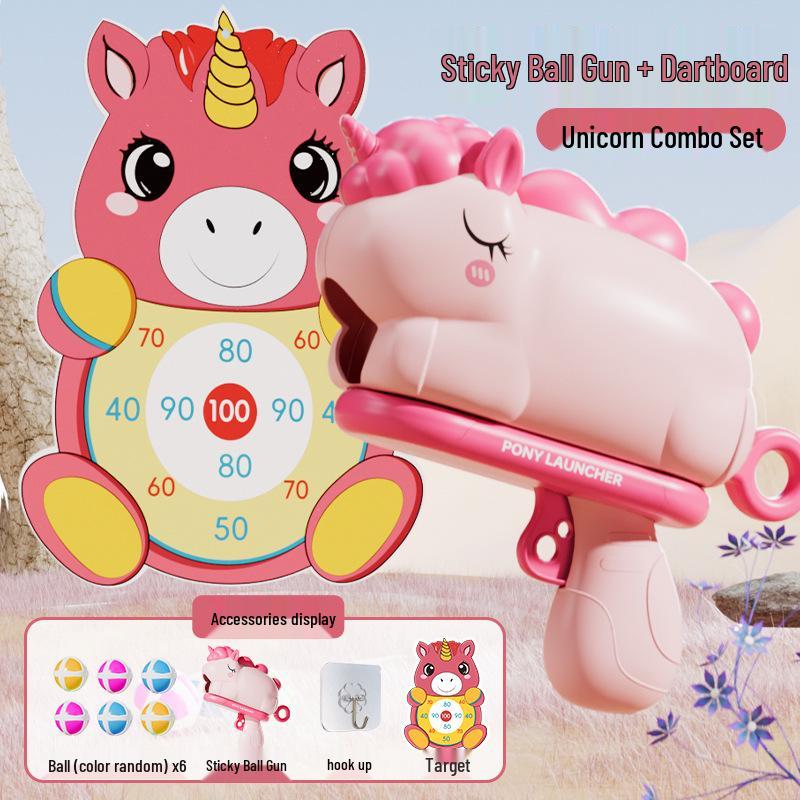 

Unicorn Sticky Ball Gun Target Game: Parent-Child Indoor Shooting & Educational Toy