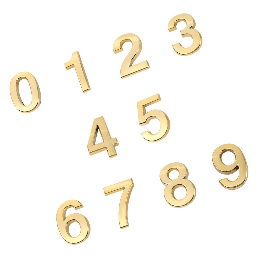 10Pcs ABS Number Door Plaques Modern Bright Design Easy Install House Room Number Signboard 0- 5Cm Signboard