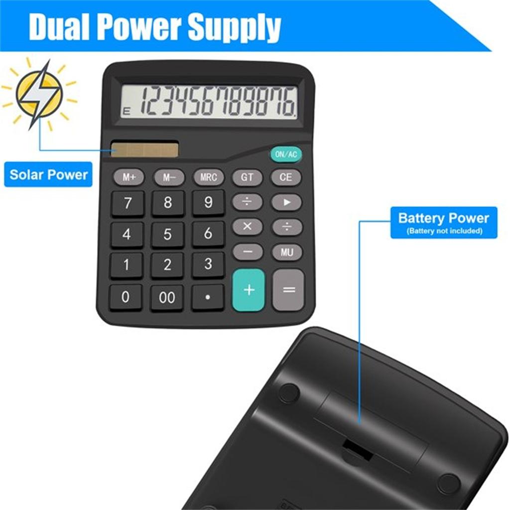 Calculator, TSV Function Desktop Calculator With 12 Digit Large LCD Display, Solar And Battery Power, Sensitive Button, Handheld Basic Calculator