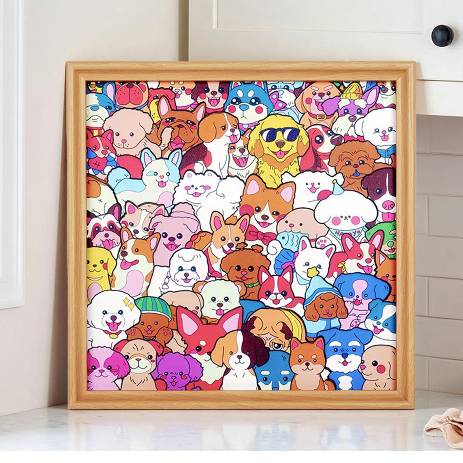

Cartoon Puppy Hand-drawn Puzzle DIY Coloring Dog Photo Frame Color Your Own Puzzle Home Decor For Kids Animal Lovers China Mainland