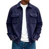 2026 Mens Fall Winter Jacket Relaxed Fit Turn-Down Collar Dual Pockets American Style Casual Outerwear